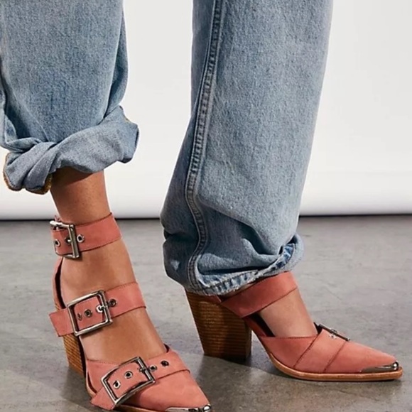 Free People Jeffrey Campbell Hendrix Heels Rose Pink Matte Leather - Picture 3 of 8